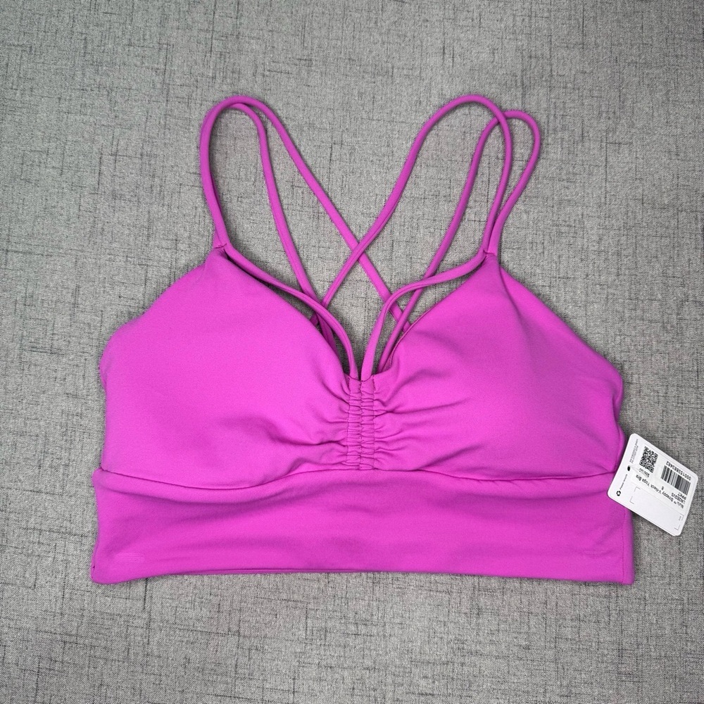 NWT Lululemon Nulu Strappy V-Neck Yoga Bra Sports Bra Pow Pink Tone 8 - Picture 3 of 7
